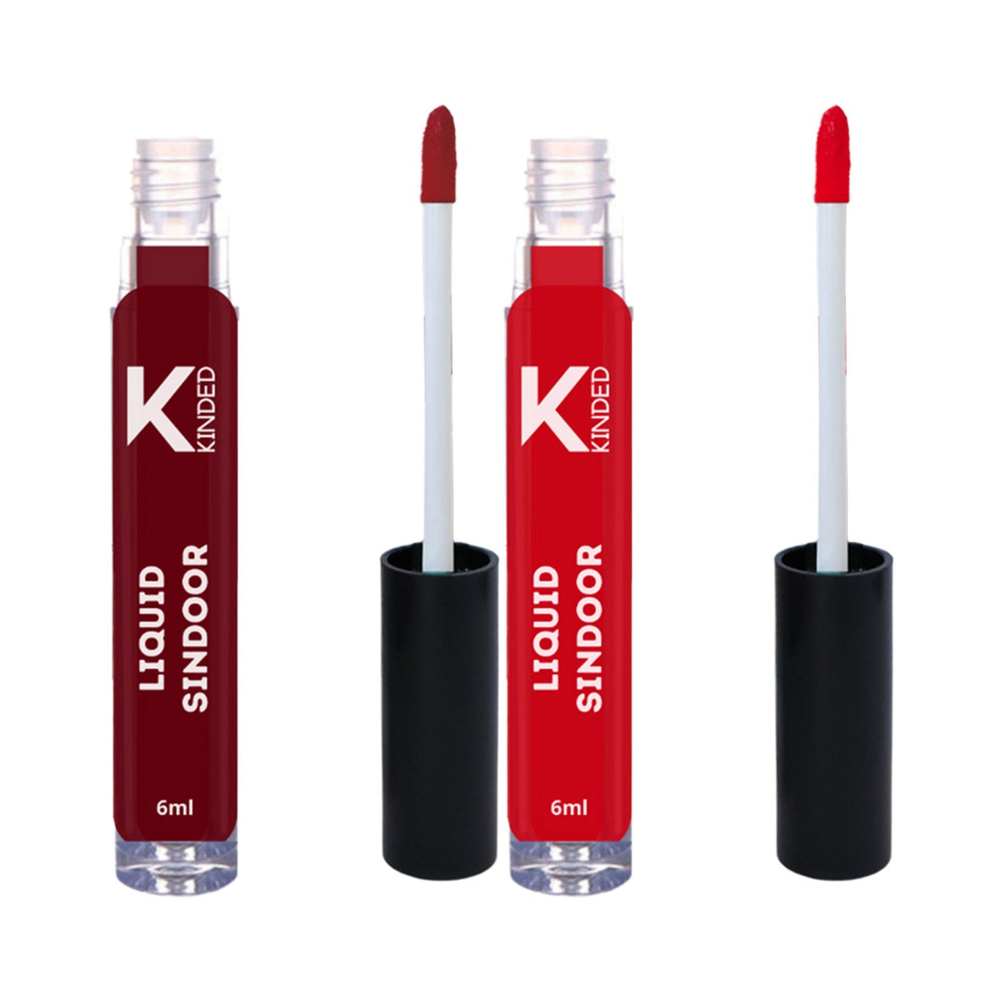 KINDED Maroon & Red Colour Liquid Sindoor Combo   Maroon & Red