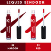 KINDED Maroon & Red Colour Liquid Sindoor Combo   Maroon & Red