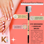 Thumbnail for KINDED Professional Natural Wooden Handle 2 in 1 Eye Grooming Angular Makeup Brush