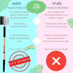 Thumbnail for KINDED Professional Natural Wooden Handle 2 in 1 Eye Grooming Angular Makeup Brush