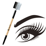 Thumbnail for KINDED Professional Natural Wooden Handle 2 in 1 Eye Grooming Angular Makeup Brush
