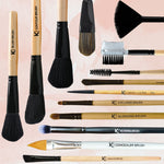Thumbnail for KINDED Professional Natural Wooden Handle 2 in 1 Eye Grooming Angular Makeup Brush