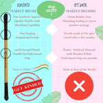 Thumbnail for KINDED Professional Natural Wooden Handle 2 in 1 Eyeshadow Applicator Makeup Brush