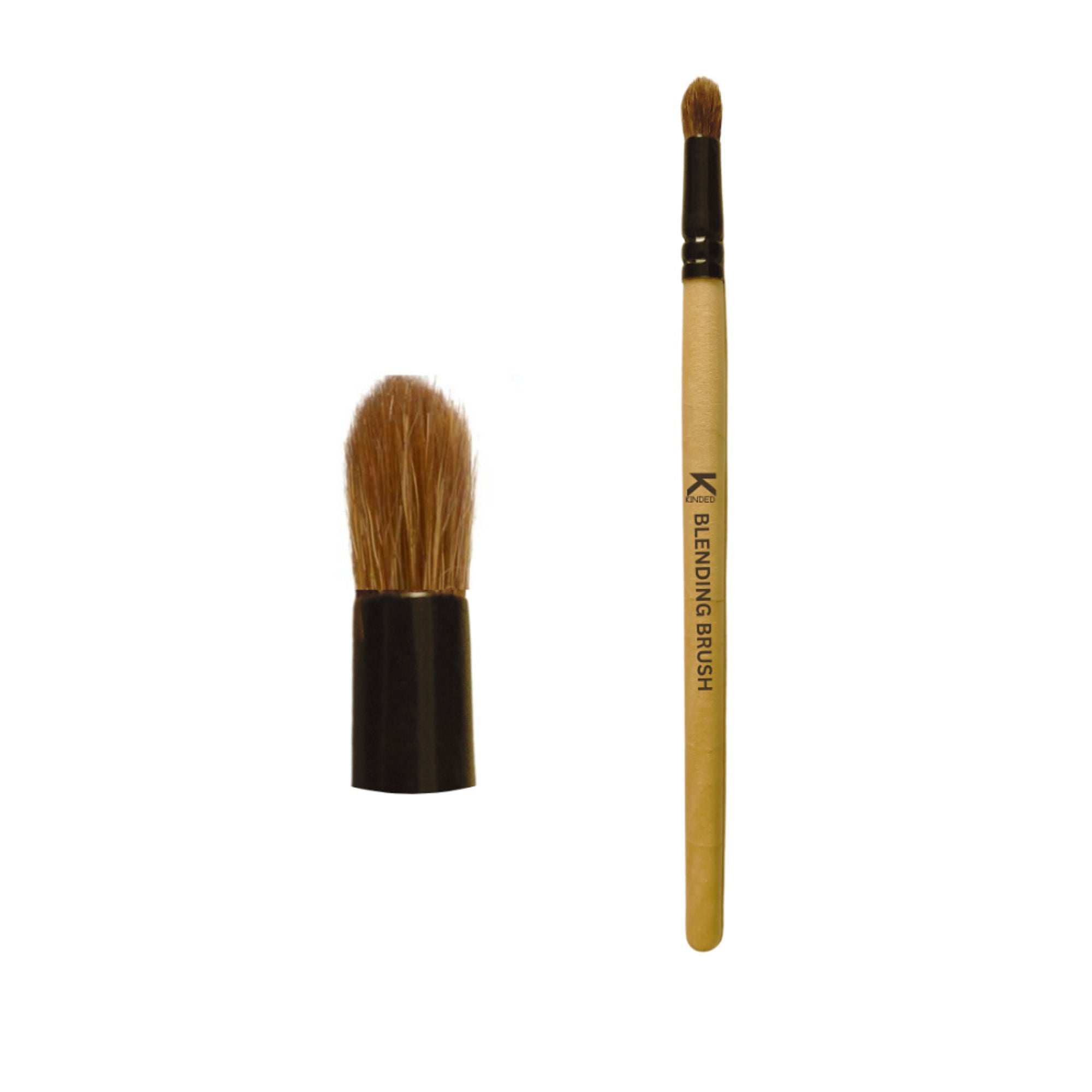 KINDED Professional Natural Wooden Handle Bullet Blending Makeup Brush