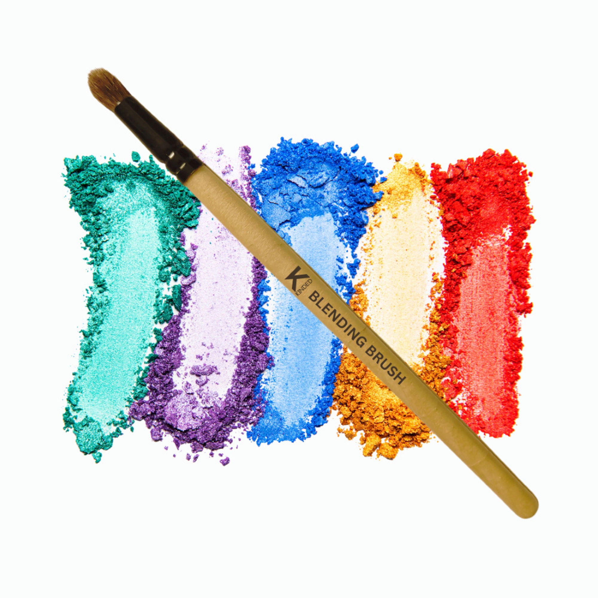 KINDED Professional Natural Wooden Handle Bullet Blending Makeup Brush