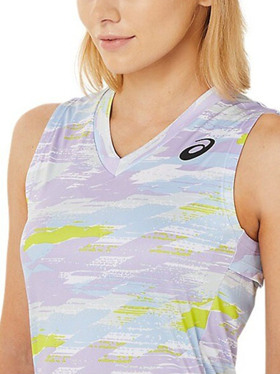 ASICS Match Graphic SS Printed V-Neck T-Shirt - Distacart