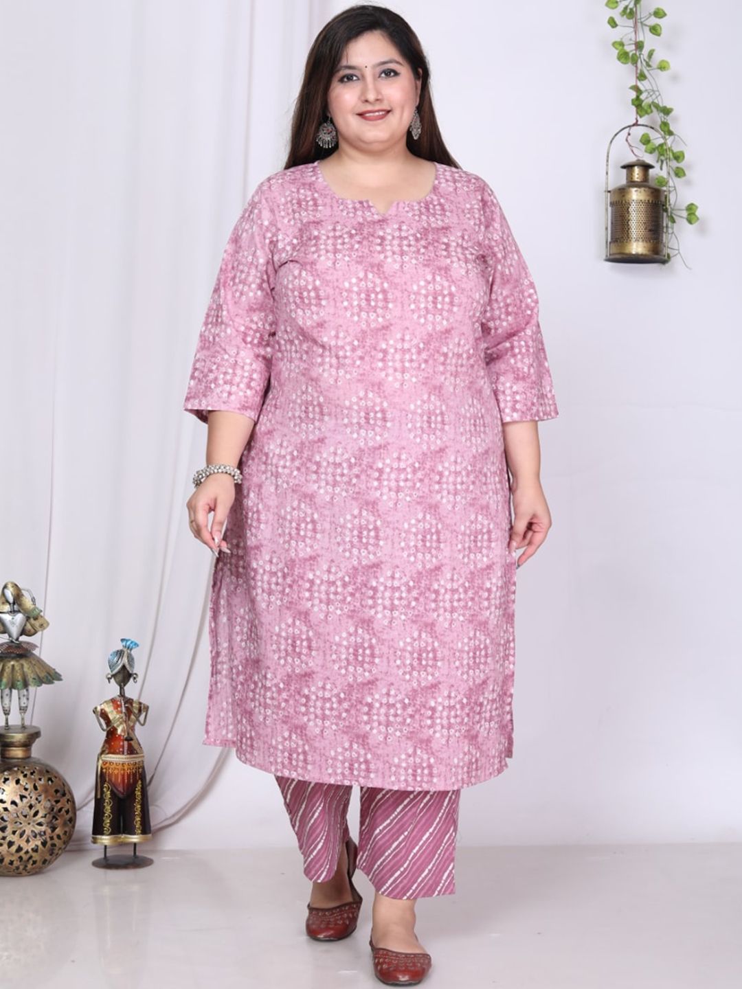 Swasti Floral Printed Regular Sequinned Pure Cotton Kurta with Trousers & Dupatta - Distacart