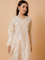 Thumbnail for HOUSE OF KARI Floral Embroidered Silk Chikankari Kurta - Distacart
