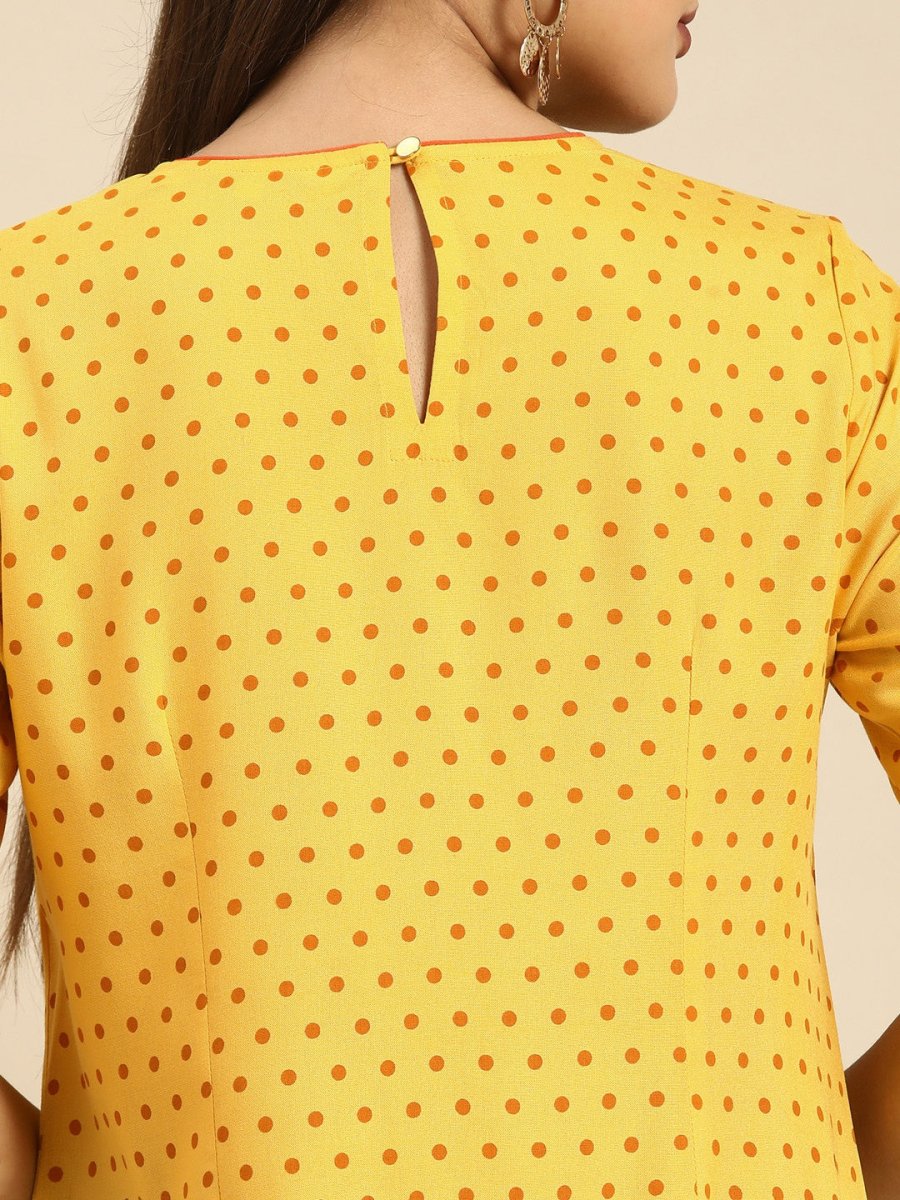 All About You Women Yellow Printed Kurta with Palazzos - Distacart