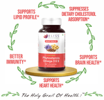 Thumbnail for bliss welness heart health phytosterols omega 3 6 9 veg capsule vegicap