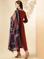 Thumbnail for Anouk Ethnic Motifs Panelled Pure Cotton Kurta with Trousers & With Dupatta