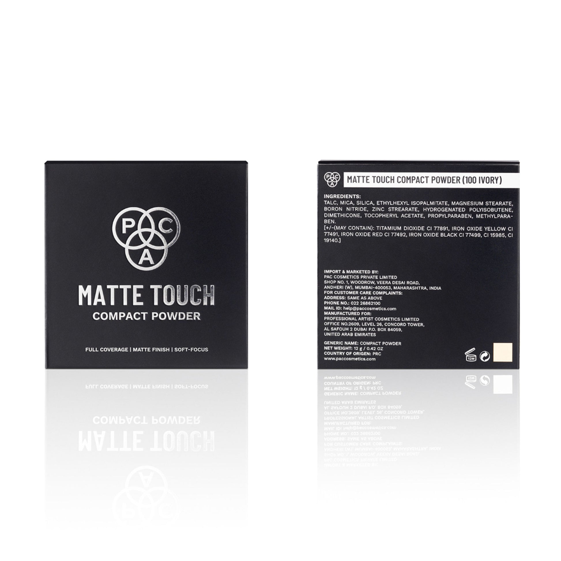 PAC Studio Matte Touch Compact Powder - 100 Ivory - Distacart