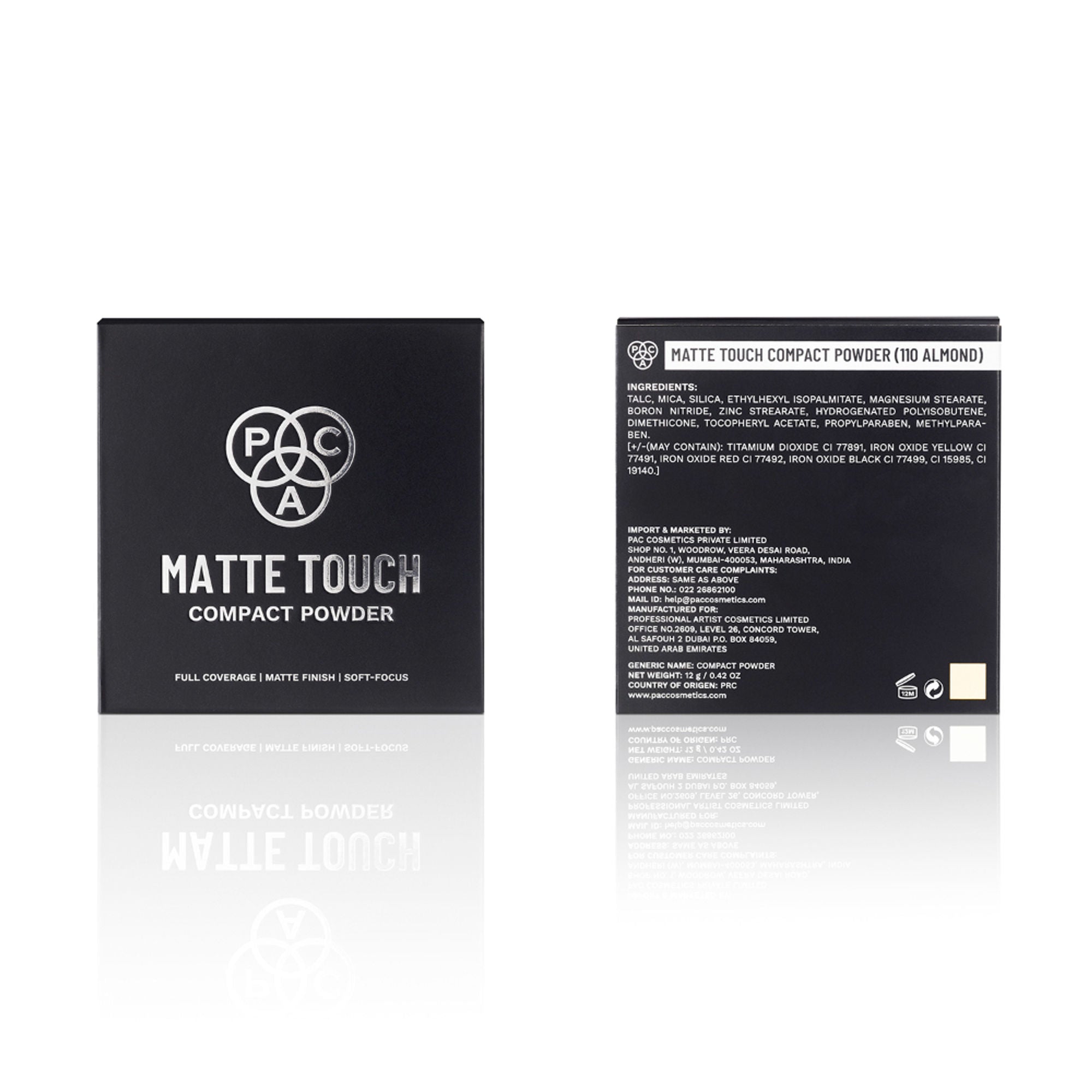 PAC Studio Matte Touch Compact Powder - 110 Almond - Distacart