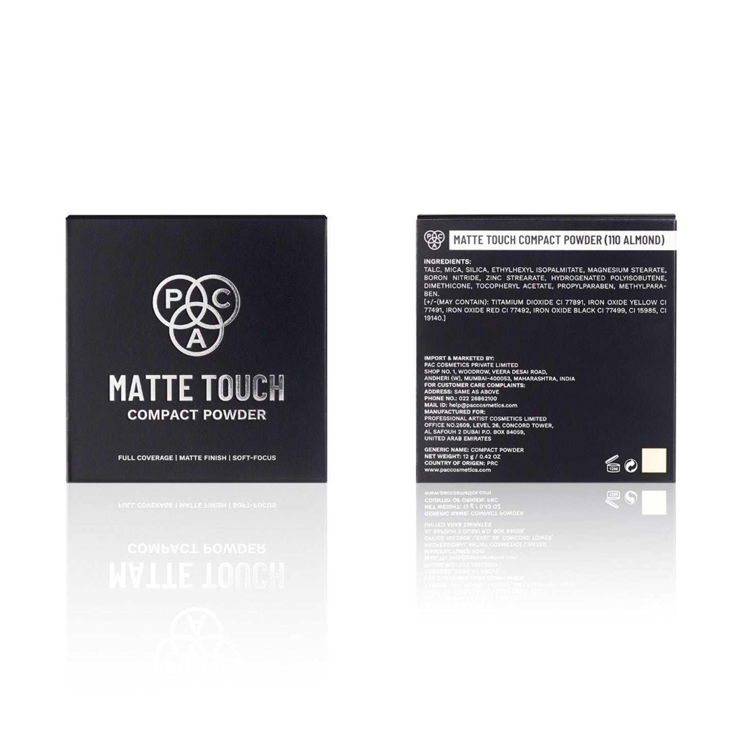 PAC Studio Matte Touch Compact Powder - 110 Almond - Distacart