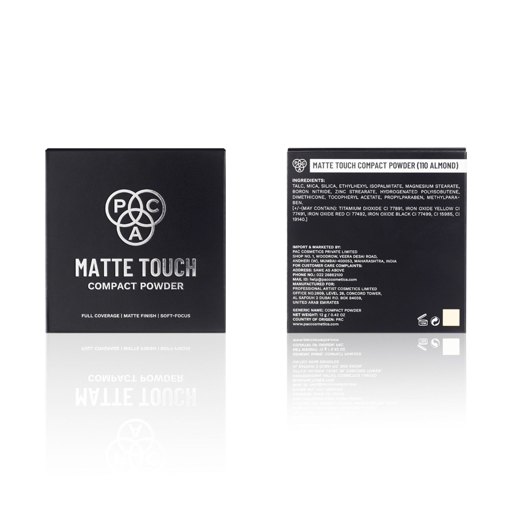 PAC Studio Matte Touch Compact Powder - 110 Almond - Distacart