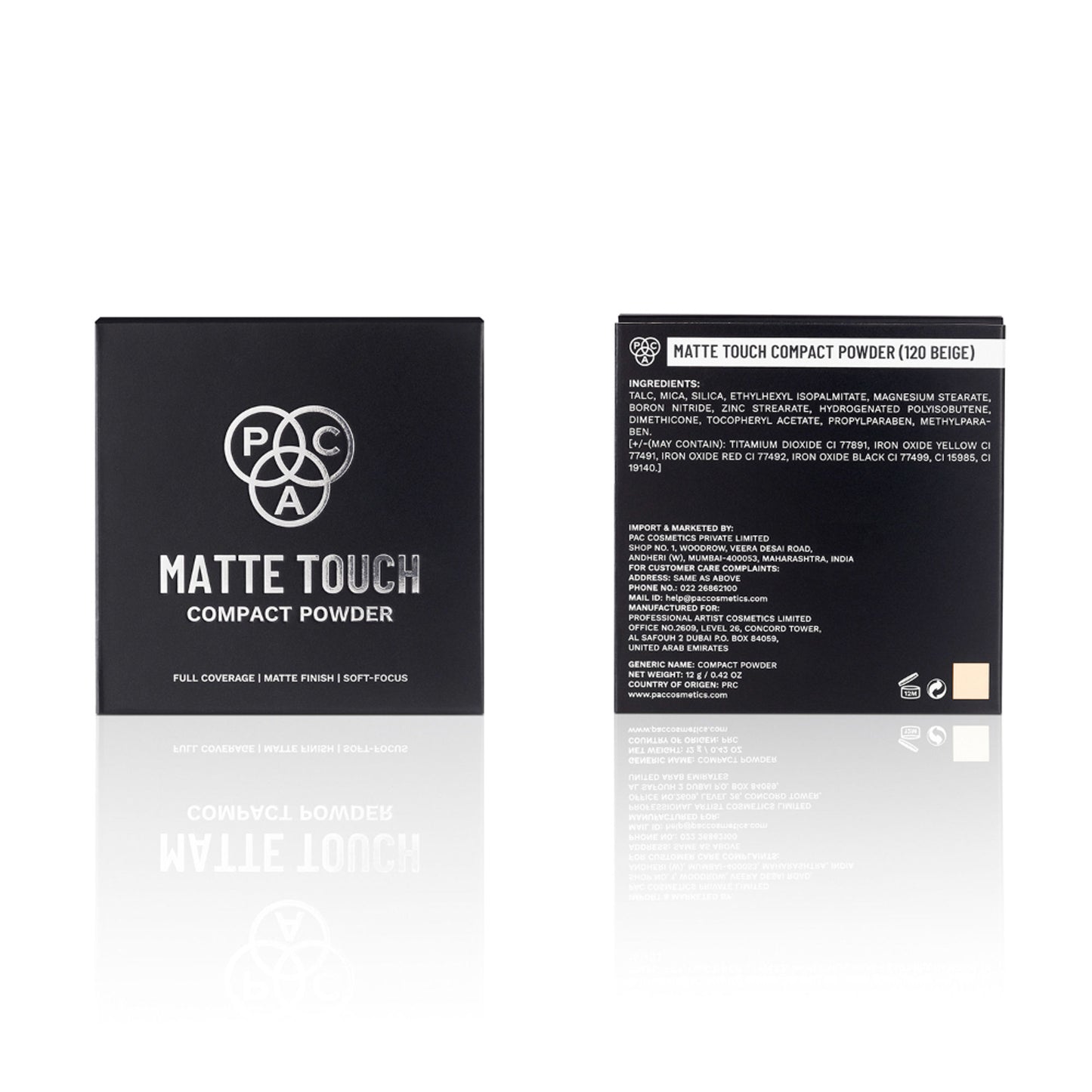 PAC Studio Matte Touch Compact Powder - 120 Beige - Distacart