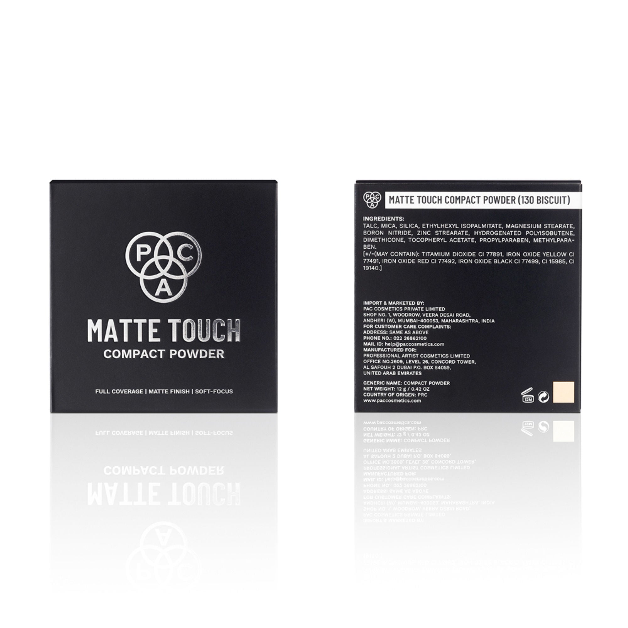 PAC Studio Matte Touch Compact Powder - 130 Biscuit - Distacart