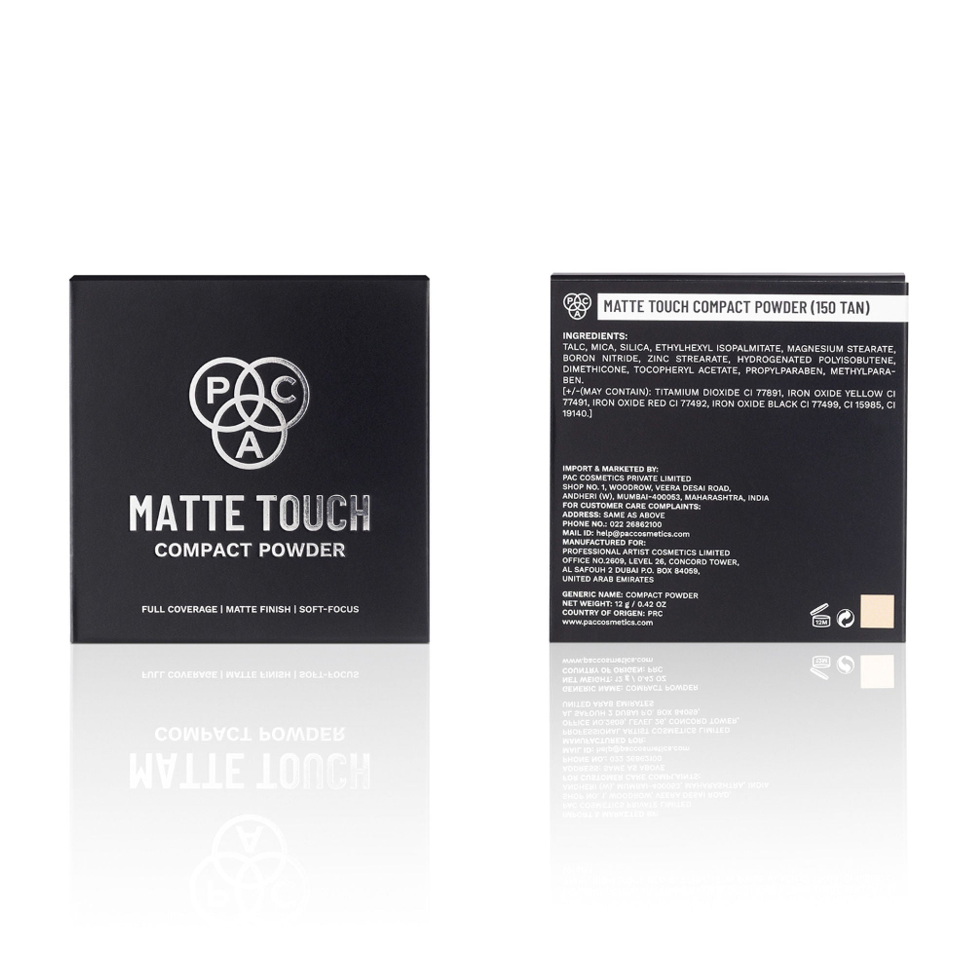 PAC Studio Matte Touch Compact Powder - 150 Tan - Distacart