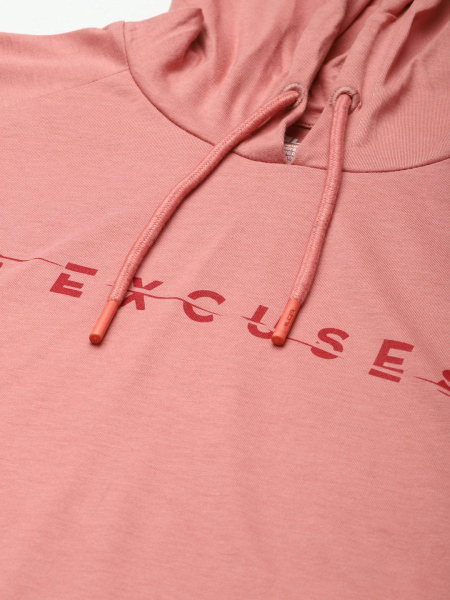 Alcis Men Pink Typography Printed Slim Fit Running T-shirt - Distacart