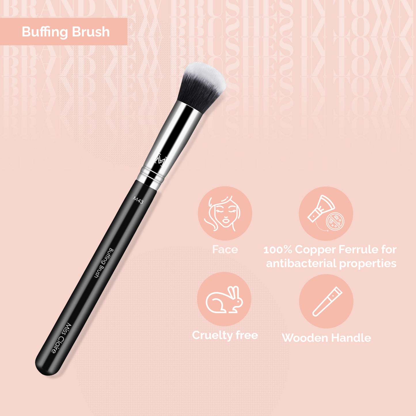 Miss Claire M43 - Buffing Brush - Chrome - Distacart