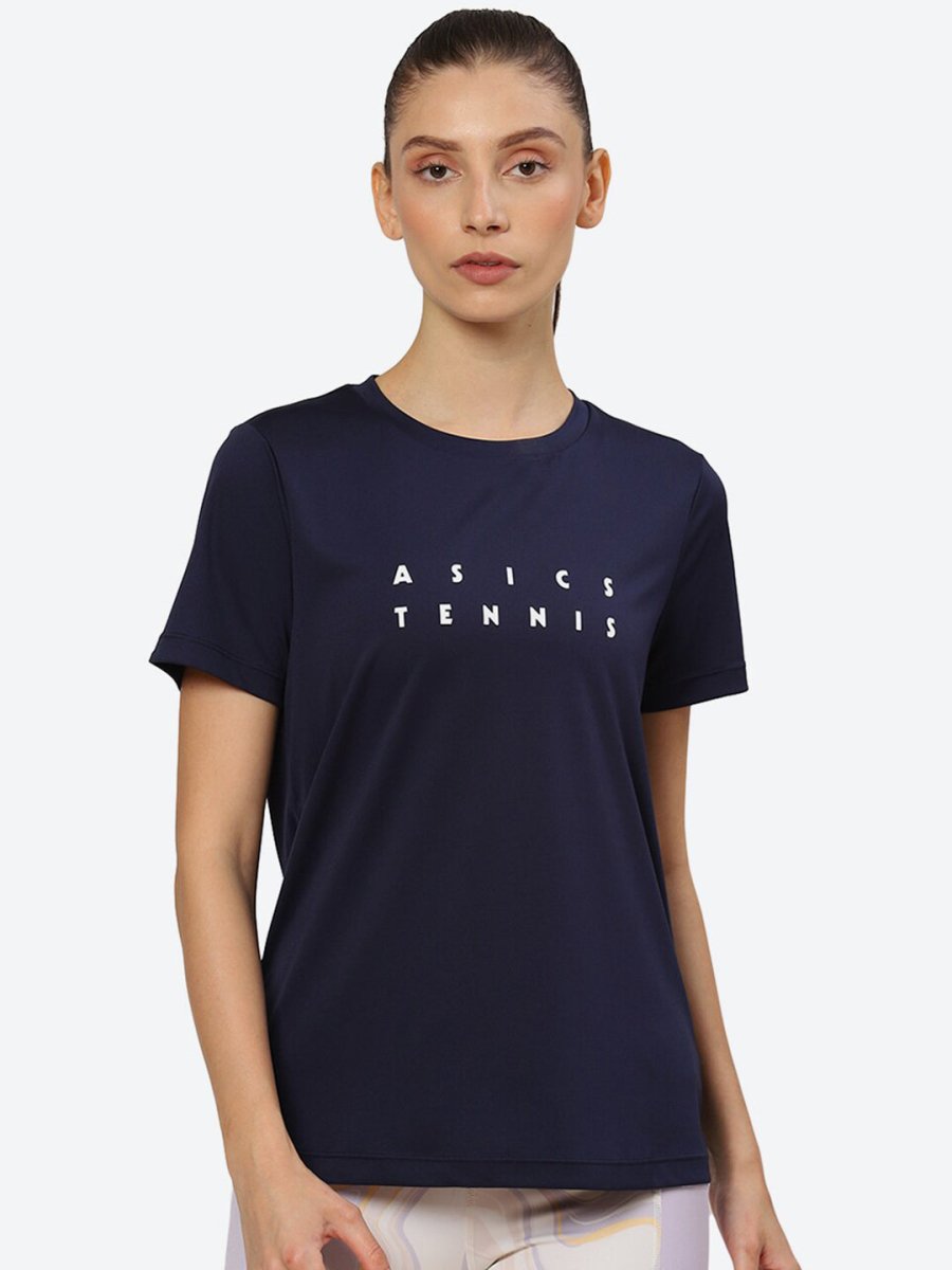 ASICS Women Typography Court Graphic Printed T-shirt - Distacart