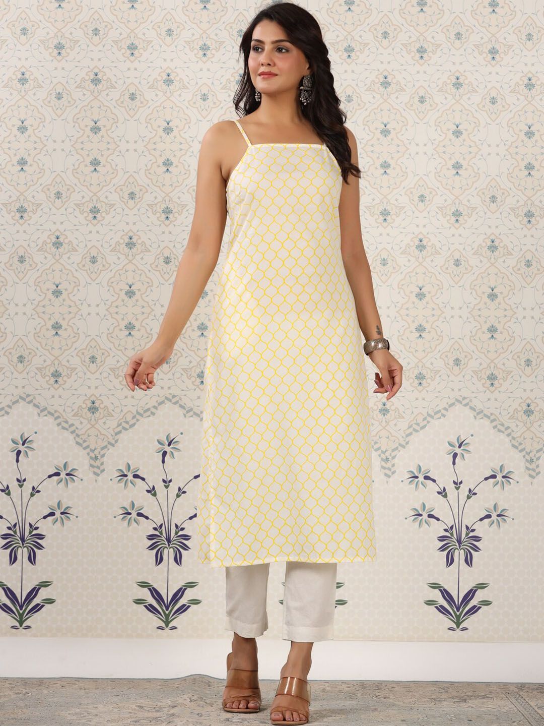 Ode by House of Pataudi Geometric Printed Pure Cotton Kurta - Distacart