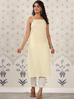 Thumbnail for Ode by House of Pataudi Geometric Printed Pure Cotton Kurta - Distacart