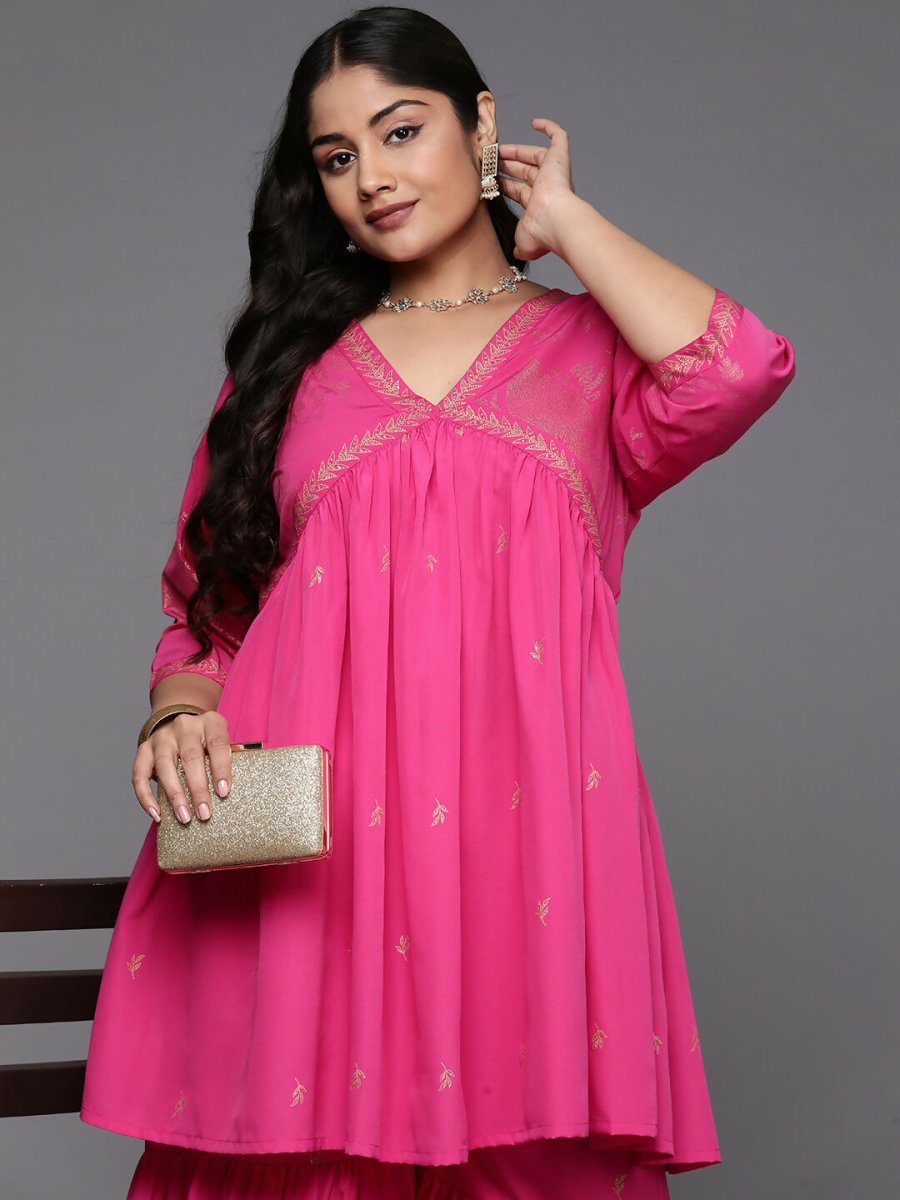 Ahalyaa Women's Traditional Wear Co-ords - Pink - Distacart