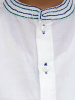 Thumbnail for Lil Drama Shor-Gul White Kurta Pyjama Set For Boys
