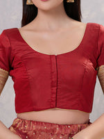 Thumbnail for Joban Fashion Women Silk DARK-MAROON Stitched Blouse - Distacart