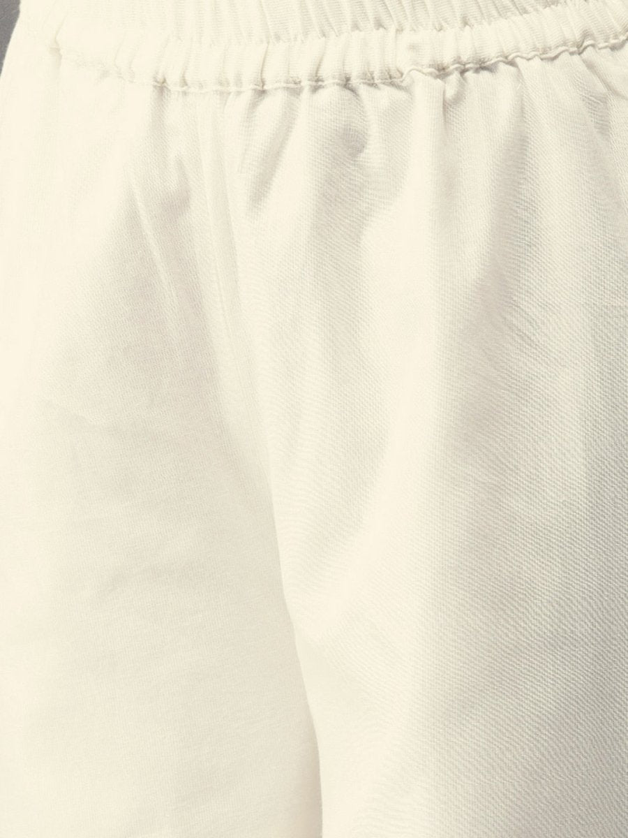 Anouk Women Cream-Coloured Embroidered Kurta with Palazzos - Distacart