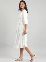 Thumbnail for AURELIA White A-Line Midi Dress