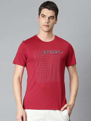 Alcis Men Typography Printed Anti Static Slim Fit Sports T-shirt - Distacart