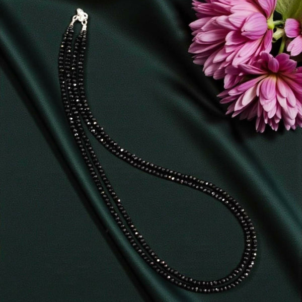 Joban Fashion Women Black 2 Layer Agate Necklace, Silver Finish - Distacart