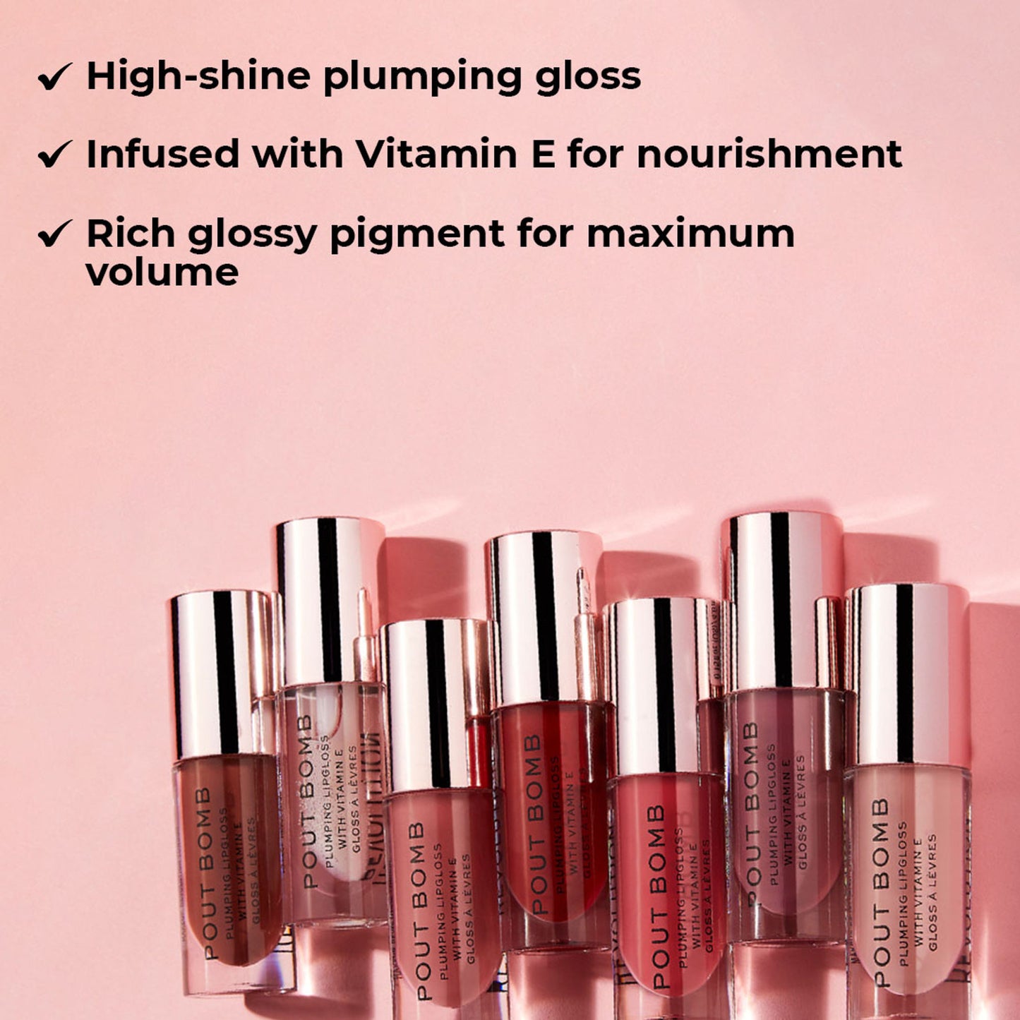Makeup Revolution Pout Bomb Plumping Gloss - Kiss - Distacart