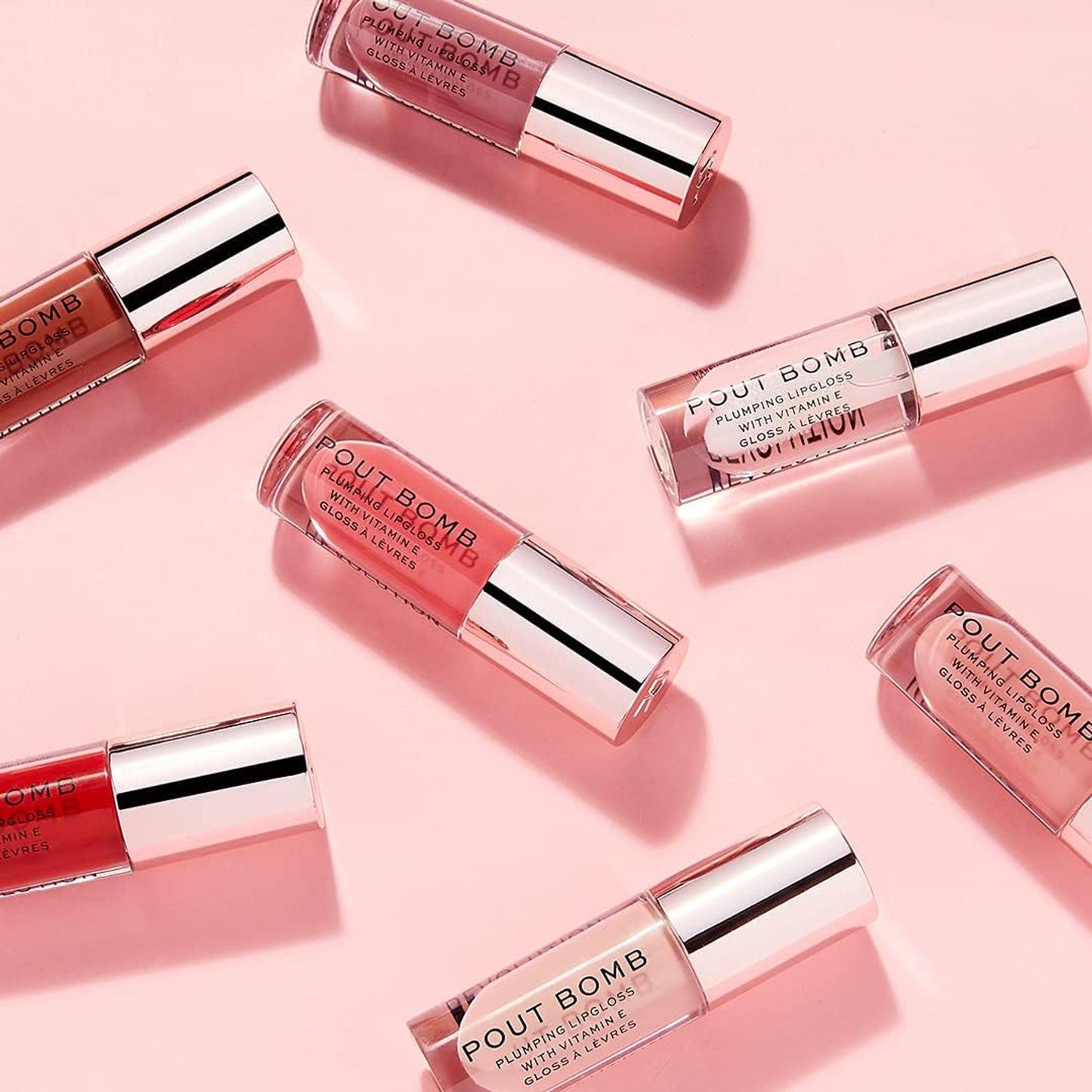 Makeup Revolution Pout Bomb Plumping Gloss - Kiss - Distacart
