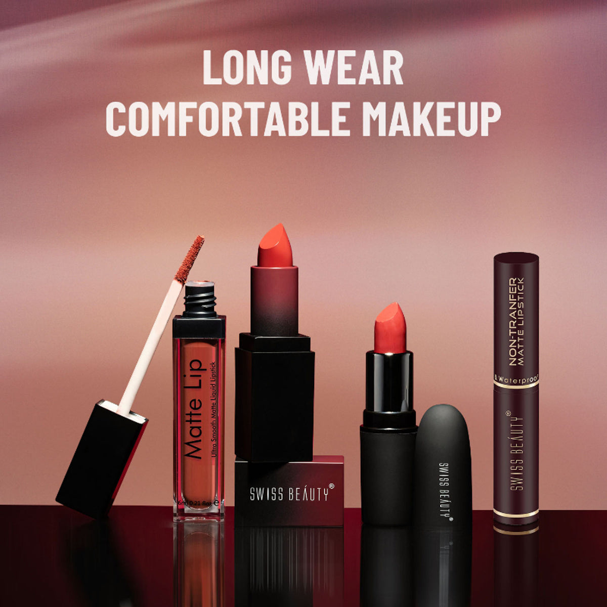 Swiss Beauty Non-Transfer Matte Lipstick - 16 Red Letter - Distacart