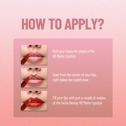 Swiss Beauty HD Matte Lipstick , High Coverage , Lightweight - 20 Dynamite Berry - Distacart