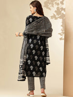 Thumbnail for Anouk Floral Printed Regular Pure Cotton Kurta With Trousers & Dupatta