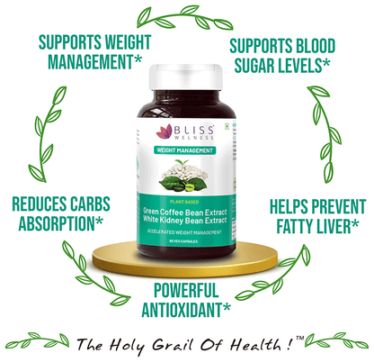 bliss welness weight management carb controller green coffee bean extract veg capsule
