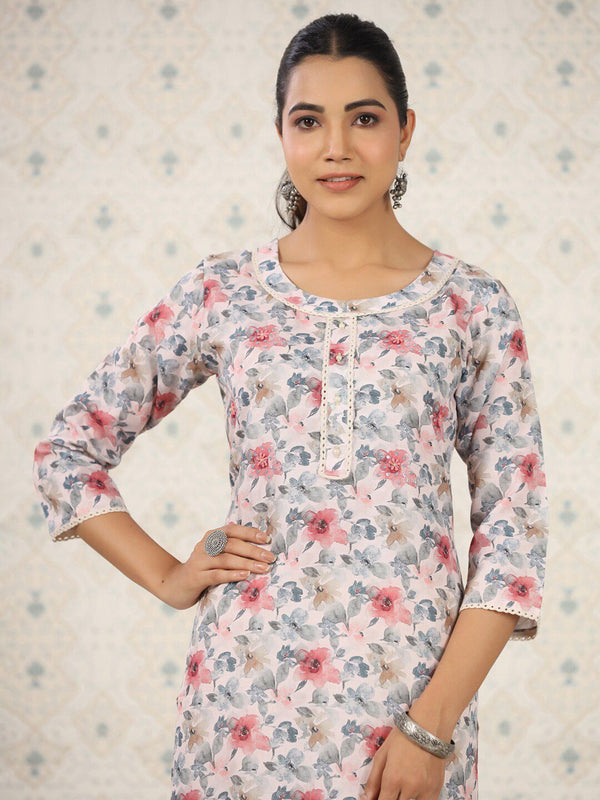 Ode by House of Pataudi Floral Printed Straight Kurta - Distacart