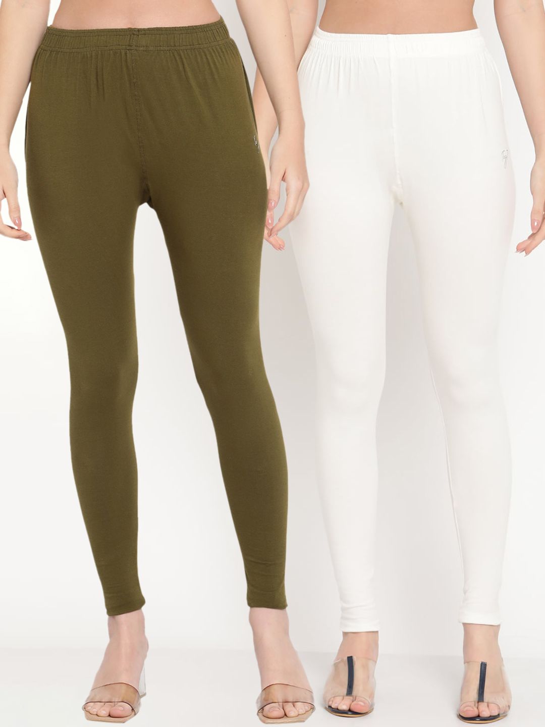 TAG 7 Women Pack Of 2 Solid Ankle-Length Comfort Fit Leggings - Distacart