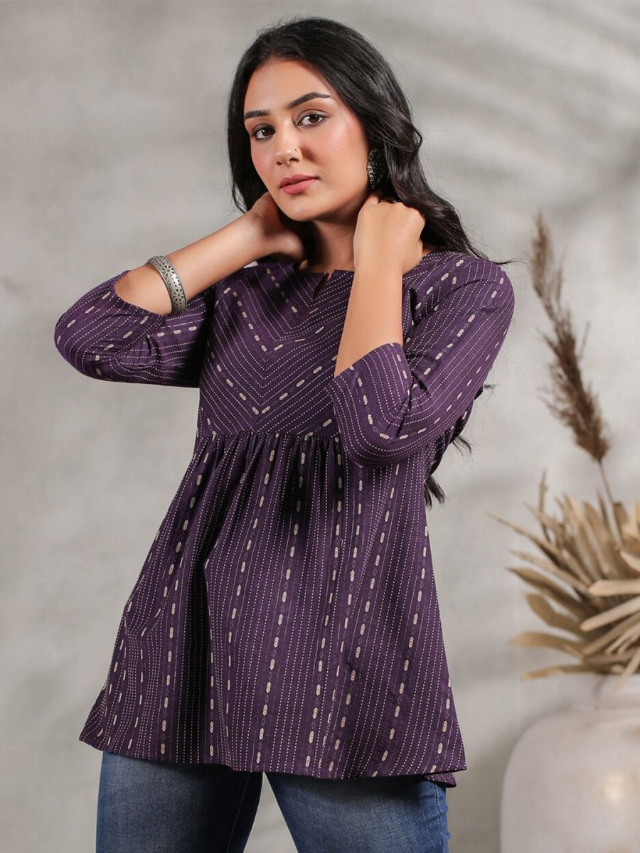Anubhutee Ethnic Motifs Printed Notched Neck A-Line Kurti - Distacart