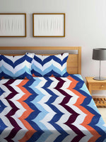 Thumbnail for Arrabi Multicoloured Ethnic Motifs 300 TC Super King Bedsheet with 2 Pillow Covers - Distacart