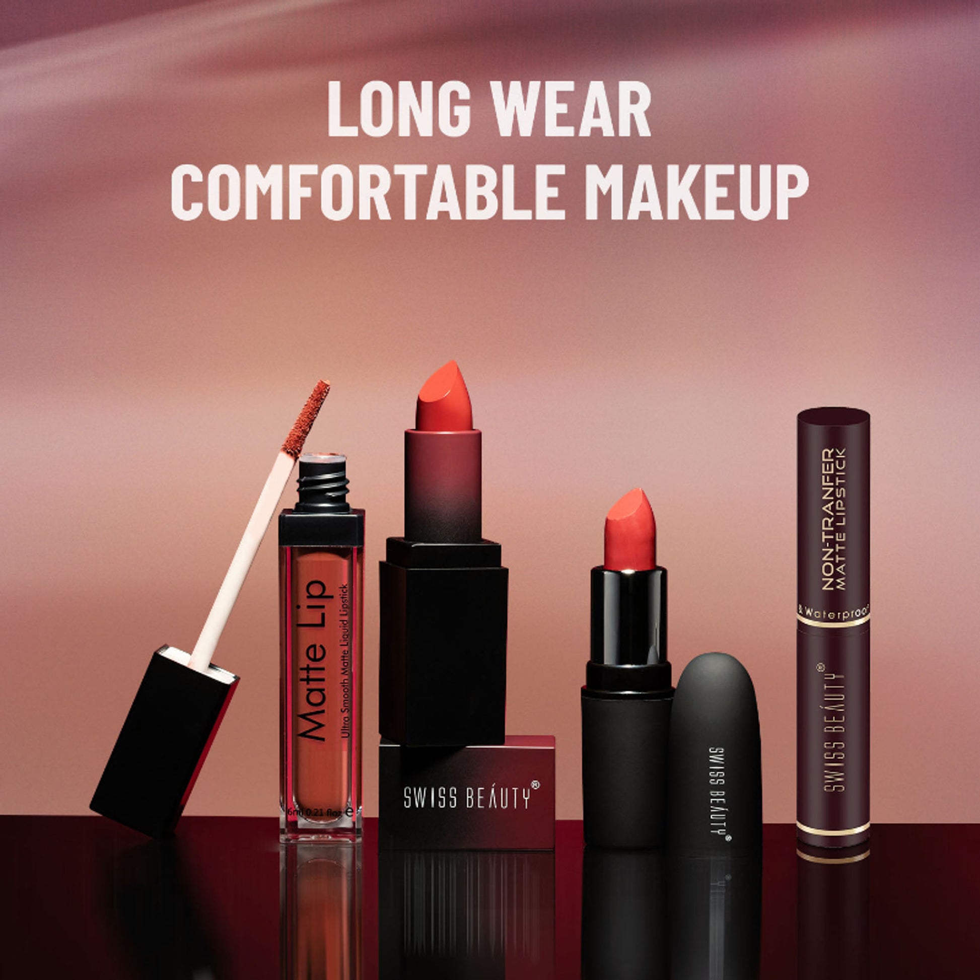 Swiss Beauty Non-Transfer Matte Lipstick - 4 Hot Cherry - Distacart