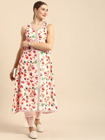 Thumbnail for Anouk Floral Printed Regular A-Line Kurta with Trousers - Distacart