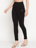 Thumbnail for TAG 7 Women Black Solid Ankle-Length Leggings - Distacart
