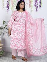Thumbnail for Swasti Women Floral Printed Regular Sequinned Pure Cotton Kurta with Trousers & With Dupatta
