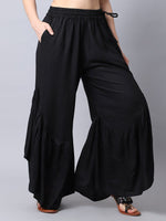 Thumbnail for TAG 7 Women Black Flared Ethnic Palazzos - Distacart