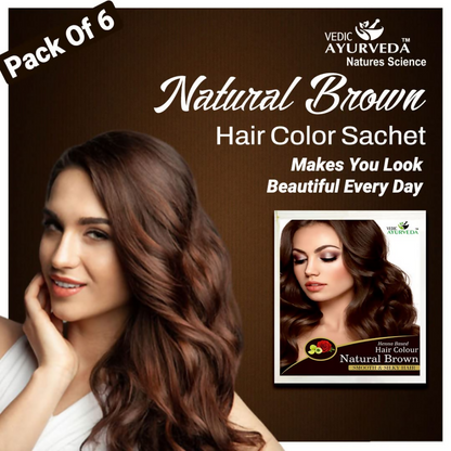 VedicAyurveda Henna Hair Color Naturally Brown - Dista
